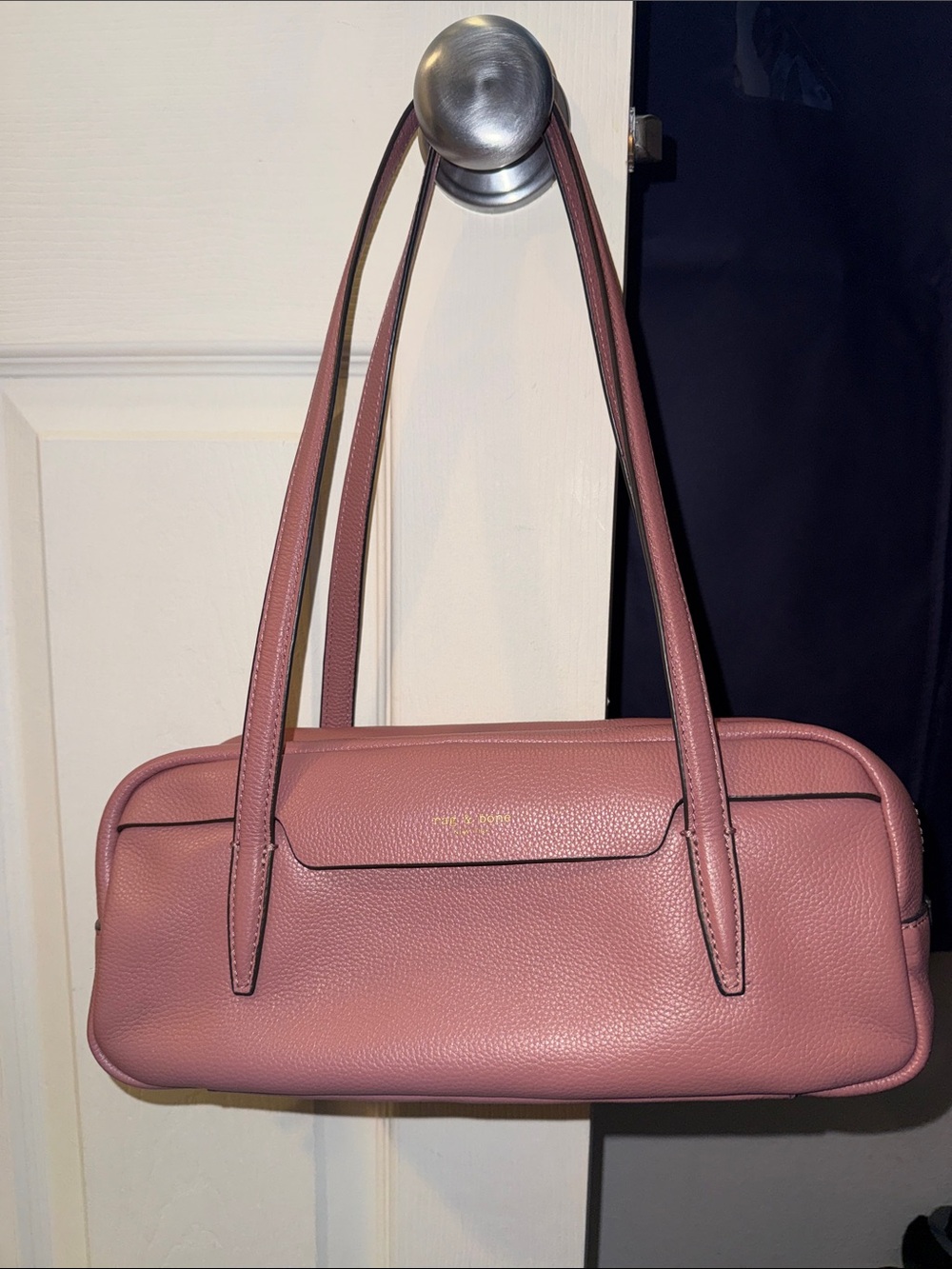 rag & bone Dusty Rose Pebbled Leather Shoulder Bag - Picture 9 of 9